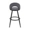 Armen Living Lottech Swivel Counter Stool in Black Metal and Gray Faux Leather 840254335332 - alternate 8